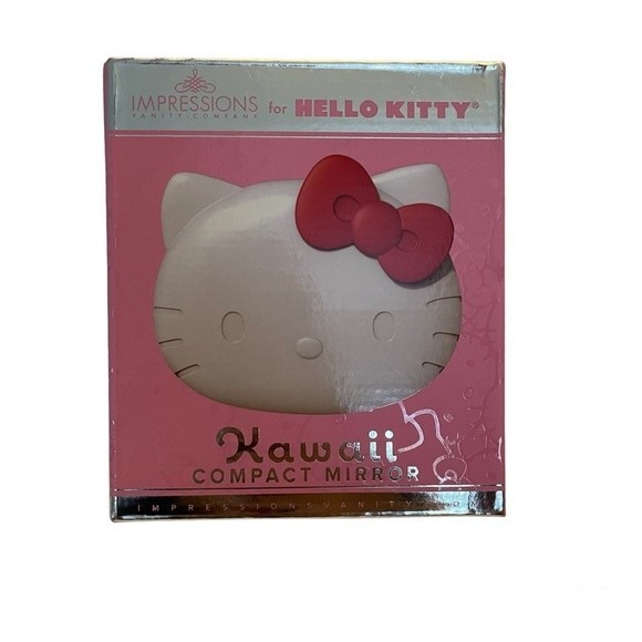Hello Kitty Impressions Kawaii Compact Mirror magnifying with light BNIP NWT - Picture 2 of 5
